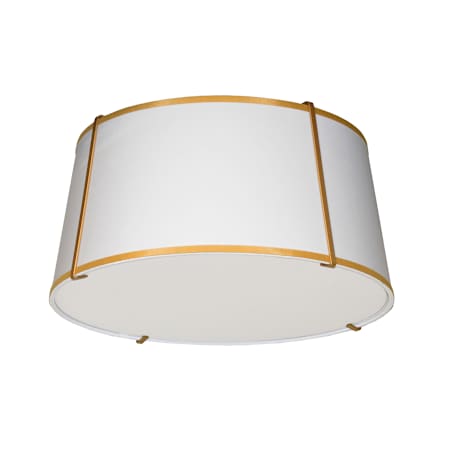 Dainolite Trapezoid 3 Light 16" Wide Semi-Flush Drum Ceiling Fixture Gold / White