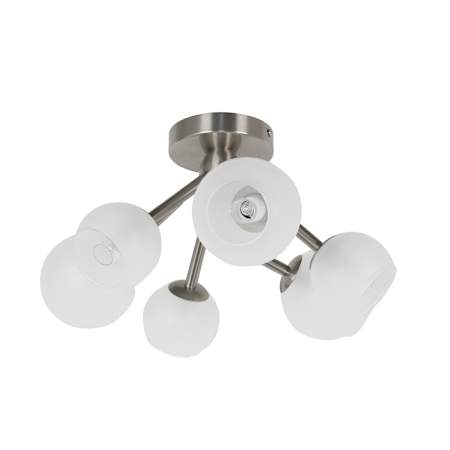 Dainolite Tanglewood 6 Light 17" Wide Semi-Flush Ceiling Fixture with Glass Globes Satin Chrome