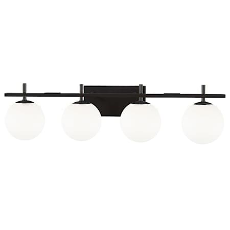 Dainolite Vivaldi 4 Light 33" Wide Bathroom Vanity Light Matte Black