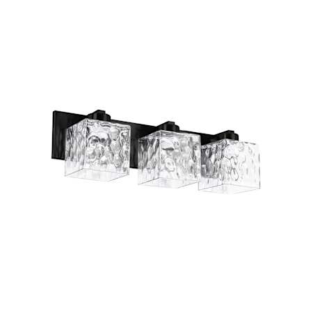 Dainolite Veda 3 Light 23" Wide Vanity Light Matte Black / Clear