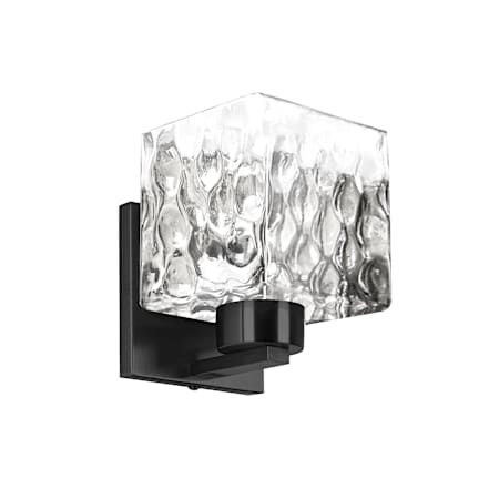 Dainolite Veda 7" Tall Bathroom Sconce Matte Black / Clear