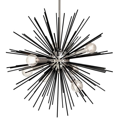 Dainolite Vega 8 Light 24" Wide Pendant Black / Polished Chrome