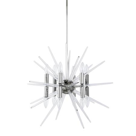 Dainolite Vela 12 Light 25" Wide Taper Candle Sputnik Chandelier Polished Chrome