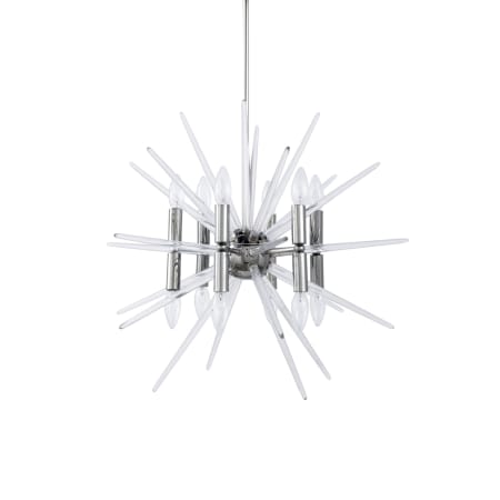 Dainolite Vela 12 Light 25" Wide Taper Candle Sputnik Chandelier Polished Chrome