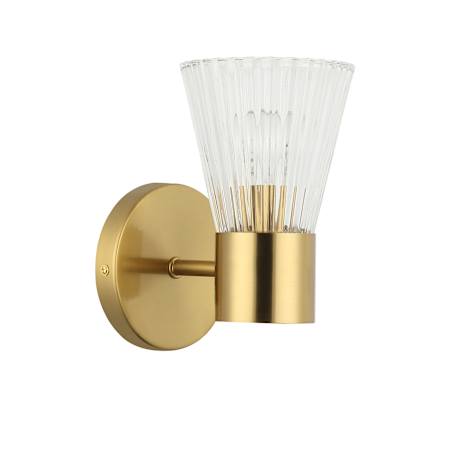 Dainolite Vienna 8" Tall Wall Sconce Aged Brass / Clear