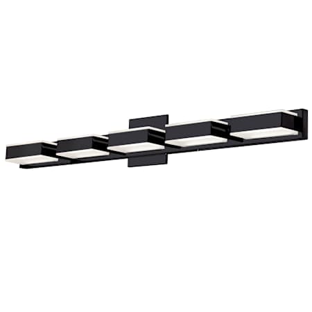 Dainolite 5 Light 34" Wide Integrated LED Bathroom Vanity Light Matte Black