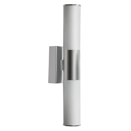 Dainolite 2 Light 20" Tall LED Bath Bar with White Glass Shades Brushed Nickel / White