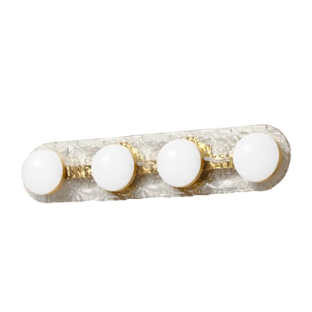 Dainolite Velma 4 Light 28" Wide LED Vanity Light Clear / Aged Brass