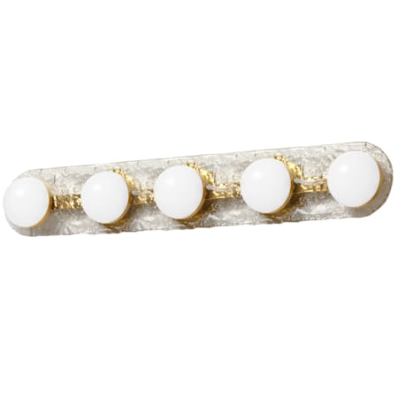 Dainolite Velma 5 Light 35" Wide LED Vanity Light Clear / Aged Brass