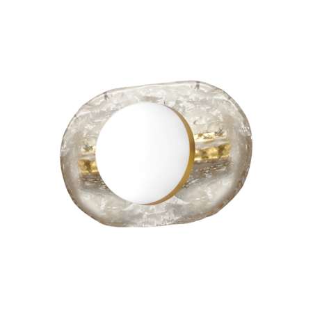 Dainolite Velma 9" Wide LED Bathroom Sconce Clear / Aged Brass