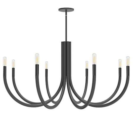 Dainolite Wand 8 Light 38" Wide Abstract Chandelier Matte Black