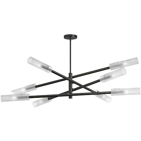 Dainolite Wand 8 Light 48" Wide Pendant Matte Black