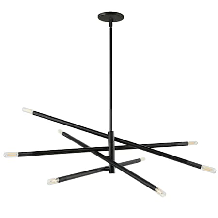 Dainolite Wand 8 Light 50" Wide Sputnik Chandelier Matte Black