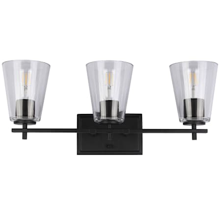 Dainolite Wenda 3 Light 23" Wide Vanity Light Matte Black