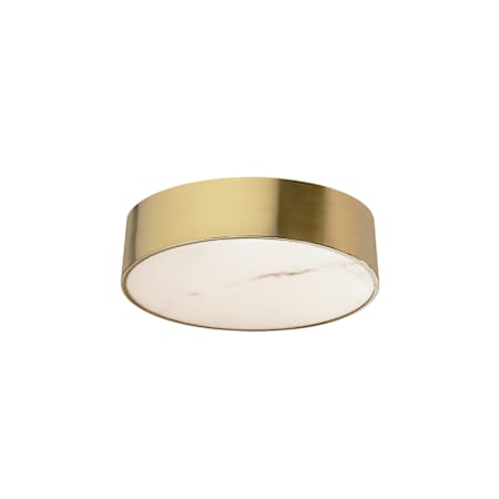 Dainolite Walsh 12" Wide LED Flush Mount Drum Ceiling Fixture Alabaster / Aged Brass