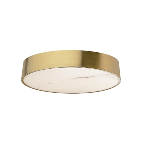Dainolite Walsh 16" Wide LED Flush Mount Drum Ceiling Fixture Alabaster / Aged Brass