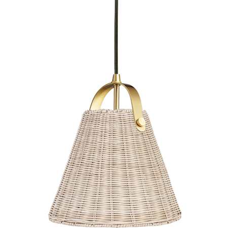Dainolite Shenandoah 13" Wide Pendant Natural / Aged Brass