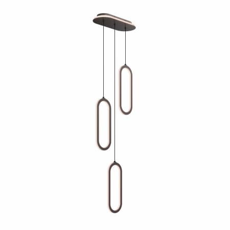 DALS Lighting Atom 17" Wide Switchable Color Temperature LED Suspension Triple Pendant Light Black