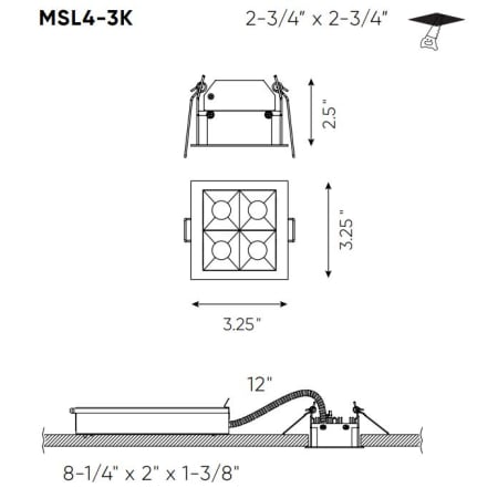 DALS Lighting MSL4 Line Drawing