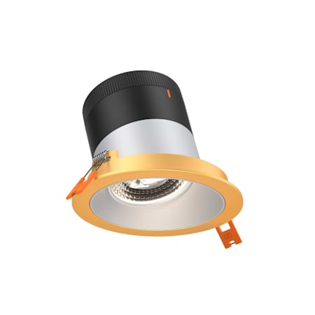 DALS Lighting Versa LED Canless Recessed Fixture with 4" Open Trims - 20 Degree Beam Angle, Sloped Ceiling Compatible, and Gold Trim Alzak