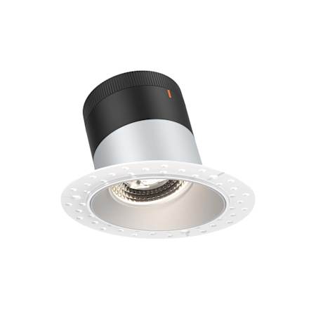 DALS Lighting Moda LED Canless Recessed Fixture with 4" Open Trims - 35 Degree Beam Angle, Sloped Ceiling Compatible, and Trimless Alzak