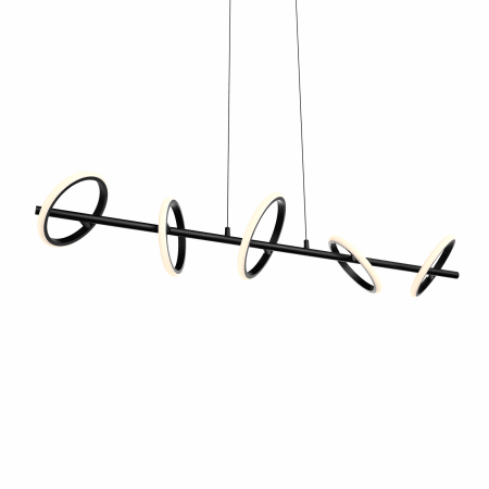 DALS Lighting Olympia 42" Wide LED Abstract Linear Chandelier Black