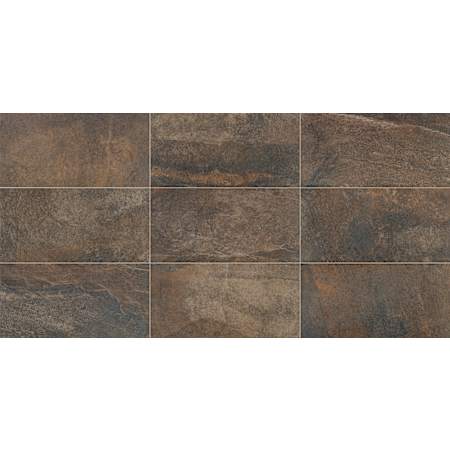 Daltile Slate Attache - 24" x 24" Square Floor and Wall Tile - Textured Visual - Sold by Carton (15.76 SF/Carton) Multi Brown