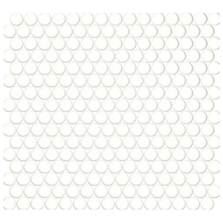 Daltile Glossy Penny Rounds Tile, 1.06 Sq.Ft. Per Sheet Arctic White