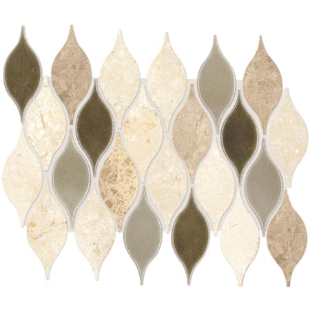 Daltile 13" x 10" Lumia Leaf Stone Decorative Accent - Sold by Sheet (0.68 SF per Sheet) Leaf Beige