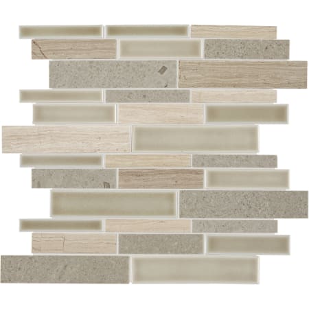 Daltile Raine - 11" x 12" Random Linear Mosaic Ceiling, Floor, and Wall Tile - Polished Marble Visual - Sold by Sheet (0.98 SF/Sheet) Cumulus Gray Blend