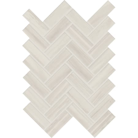 Daltile Elect - 1" x 3" Rectangle Herringbone Mosaic Ceiling, Floor, and Wall Tile - Unpolished Marble Visual - Sold by Sheet (0.6 SF/Sheet) White