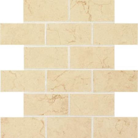 Daltile Florentine - 2" x 4" Rectangle Floor and Wall Tile - Unpolished Visual - Sold by Sheet (0.83 SF/Sheet) Marfil