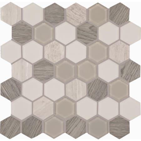Daltile Idyllic Blends - 11" x 11" Hexagon Wall Tile - Honed Visual - Sold by Sheet (0.76 SF/Sheet) Serene Storm