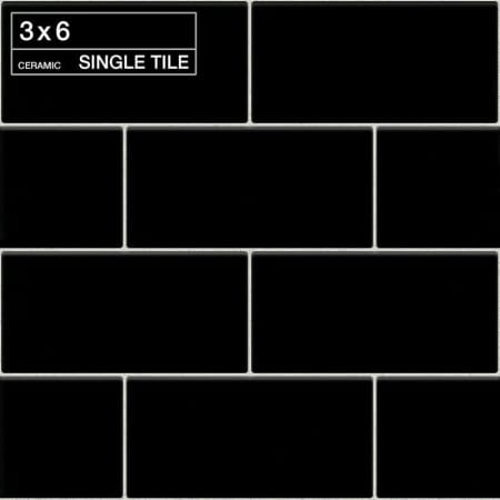 Daltile Color Wheel Classic - 3" x 6" Rectangle Wall Tile - Matte Visual - Sold by Carton (12.5 SF/Carton) Matte Black