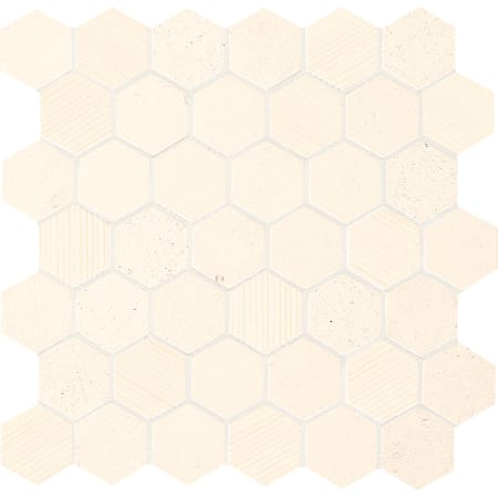 Daltile Limestone - 2" x 2" Hexagon Floor and Wall Tile - Brushed Visual - Sold by Sheet (0.91 SF/Sheet) Blavet Blend
