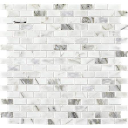 Daltile Marble - 1" x 1" Rectangle Floor and Wall Tile - Polished Visual - Sold by Sheet (1 SF/Sheet) Venetian Calacatta