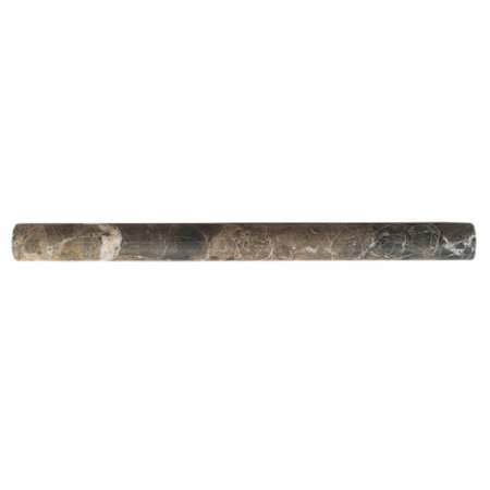 Daltile Marble Collection - 12" x 3/4" Pencil Rail Wall Tile - Polished Marble Visual Emperador Dark
