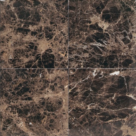 Daltile Marble - 12" x 12" Square Floor and Wall Tile - Polished Visual - Sold by Carton (10 SF/Carton) Emperador Dark