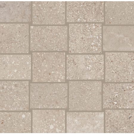 Daltile Museo - 3" x 1" Varied Basketweave Mosaic Floor and Wall Tile - Unpolished Concrete Visual - SAMPLE Artistic Gray