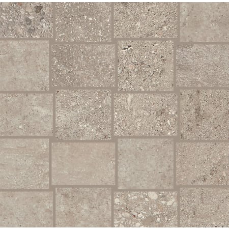 Daltile Museo - 3" x 1" Varied Basketweave Mosaic Floor and Wall Tile - Unpolished Concrete Visual - SAMPLE Natural Gray
