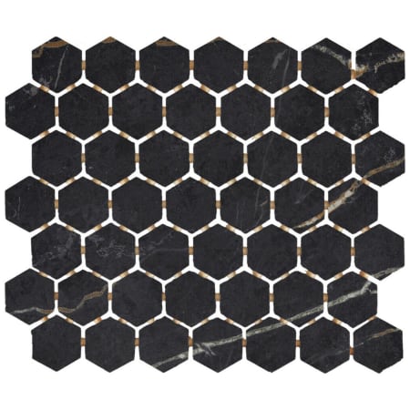 Daltile Perpetuo - 1-1/2" Hexagon Floor and Wall Mosaic Tile - Matte Marble Visual - Sold by Sheet (0.81 SF/Sheet) INFINITE BLACK