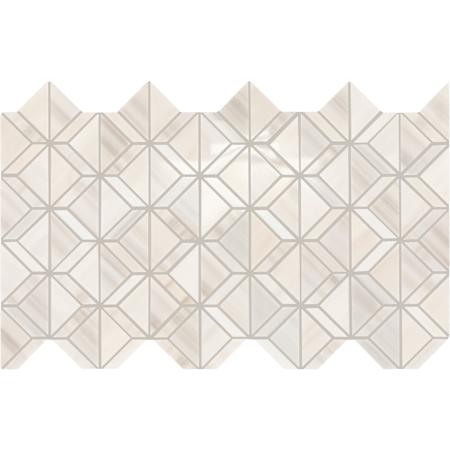 Daltile Perfit Mosaix - 18" x 12" Geometric Floor and Wall Tile - Polished Visual - Sold by Carton (1.3 SF/Carton) Patagonia White