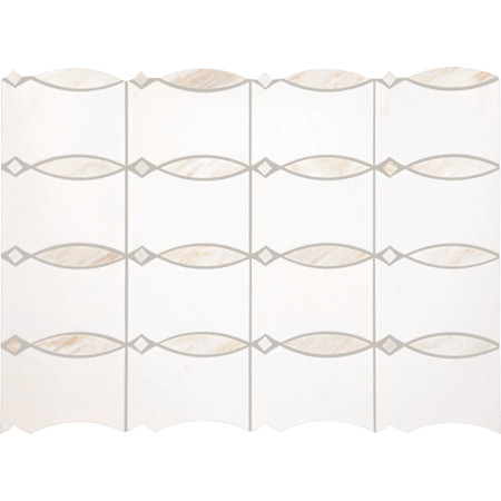 Daltile Perfit Mosaix - 18" x 12" Oval Floor and Wall Tile - Polished Visual - Sold by Carton (1.6 SF/Carton) Namaste / Thassos