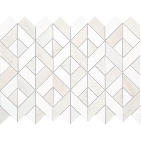 Daltile Perfit Mosaix - 18" x 12" Chevron Floor and Wall Tile - Polished Visual - Sold by Carton (1.59 SF/Carton) Paradise / Thassos