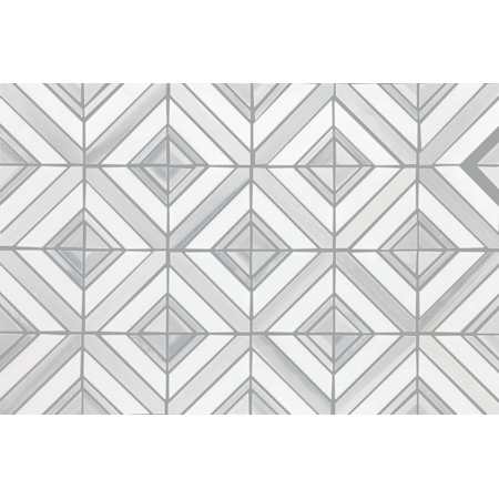 Daltile Perfit Mosaix - 18" x 12" Geometric Floor and Wall Tile - Polished Visual - Sold by Carton (1.5 SF/Carton) Grey Palissandro / Thassos