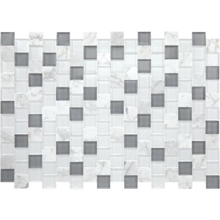 Daltile Perfit Mosaix - 1" x 1" Square Floor and Wall Tile - Polished Visual - Sold by Carton (1.55 SF/Carton) White Carrara / Glass