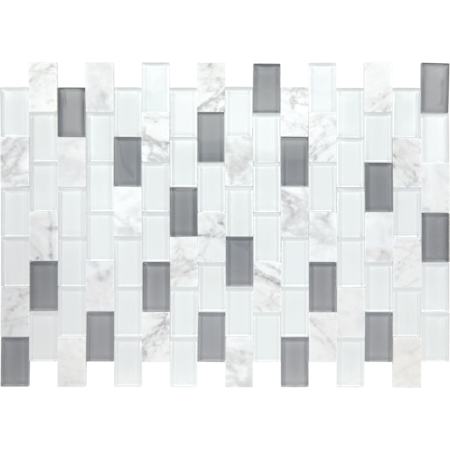 Daltile Perfit Mosaix - 1" x 2" Rectangle Floor and Wall Tile - Polished Visual - Sold by Carton (1.51 SF/Carton) White Carrara / Glass