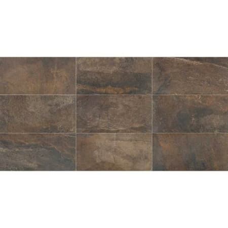 Daltile Slate Attache - 12" x 24" Rectangle Floor and Wall Tile - Textured Visual - Sold by Carton (17.6 SF/Carton) Multi Brown