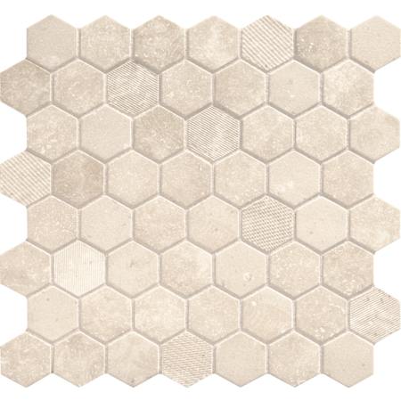 Daltile Vintage Hex - 12" x 12" Hexagon Floor and Wall Tile - Unpolished Visual - Sold by Carton (11.34 SF/Carton) Antique Beige