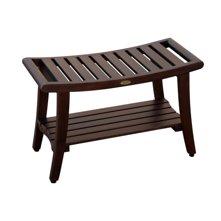 DecoTeak Harmony 30" Solid Teak Shower Bench with Shelf And Lift Aide Arms Woodland Brown